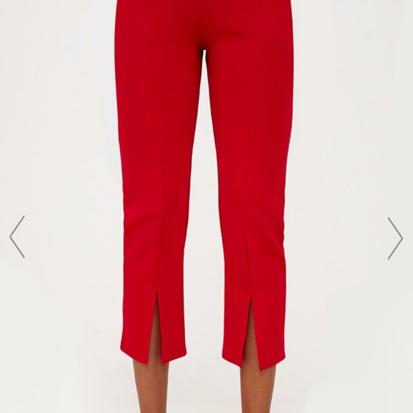 FRONT SPLIT STRAIGHT LEG PANTS - Picture 2 of 5